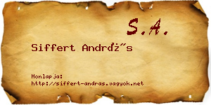 Siffert András névjegykártya